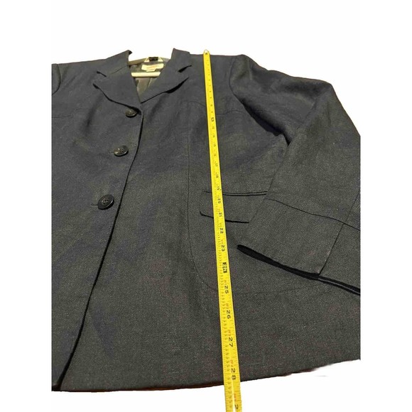 Talbots Blazer Irish Linen Sz 18 Dark Blue Lined 3 Button Jacket Pocket‎ Office - Picture 5 of 6